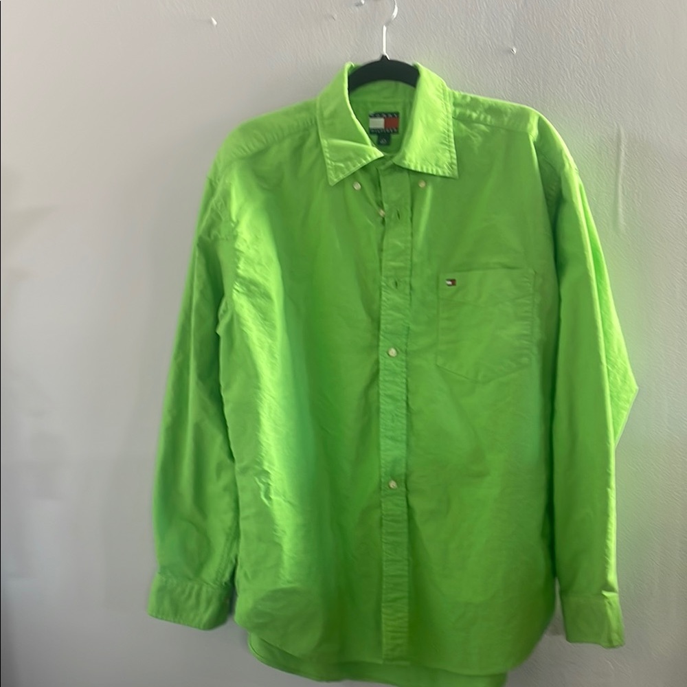 Tommy Hilfiger Green Casual Button Down Shirt